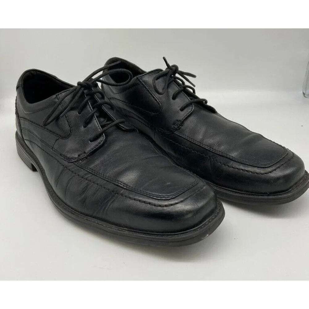 Clarks Shoes Mens Sz 11.5M Hommes Black‎ Leather Smart Extralight
